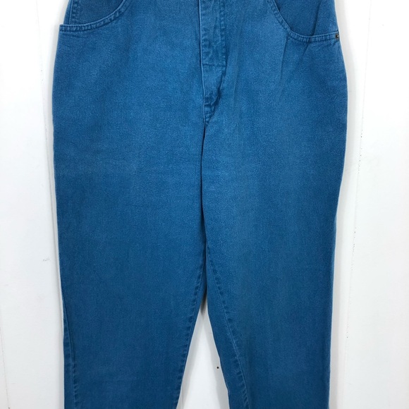 Vintage High Waisted Teal Denim Jeans Sz 28 - Picture 4 of 11